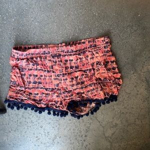 Pom Pom shorts, navy and pink, size 4